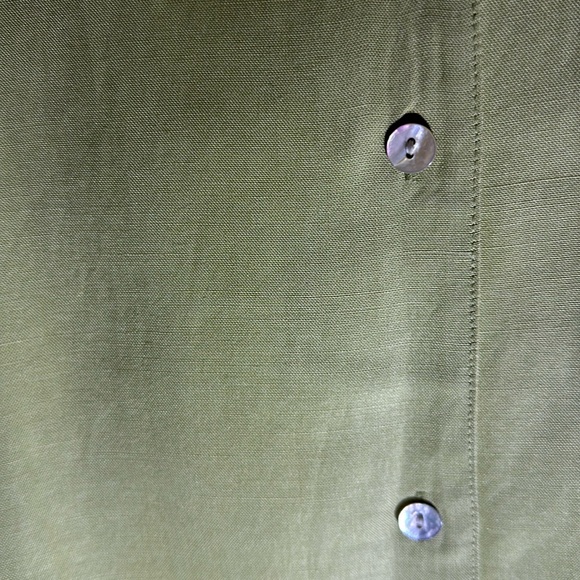 EUC Y2K First Issue Liz Claiborne Cropped Ramie Blend Button Down Shirt - Picture 10 of 11